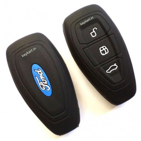 Silicone Key Cover For Ford 3 Button Smart Key (Black)