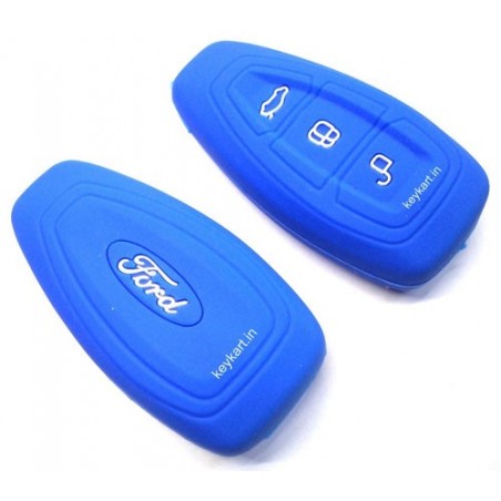Silicone Key Cover For Ford 3 Button Smart Key (Blue)
