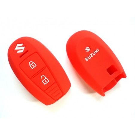 Silicone Key Cover For Suzuki Ciaz / Smart 3 Button Key (Red)
