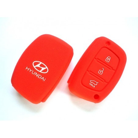 Silicone Key Cover For Hyundai I10 Grand / Xcent / I20 Elite / I20 Active / Verna 4s / Creta ( Red)
