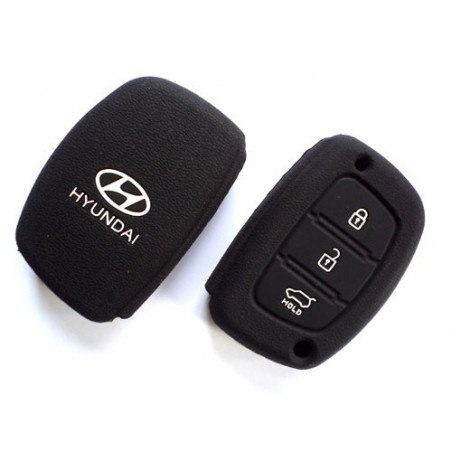 Silicone Key Cover For Hyundai I10 Grand / Xcent / I20 Elite / I20 Active / Verna 4s / Creta ( Black)