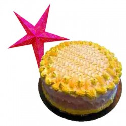Pineapple Cake - 1kg with a Christmas star
