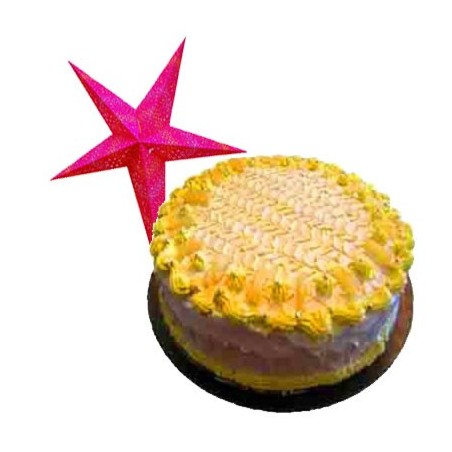 Pineapple Cake - 1kg with a Christmas star
