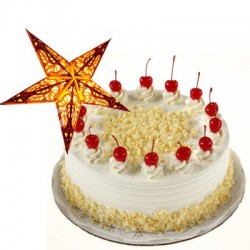 White Forest Cake-1kg with a Christmas star