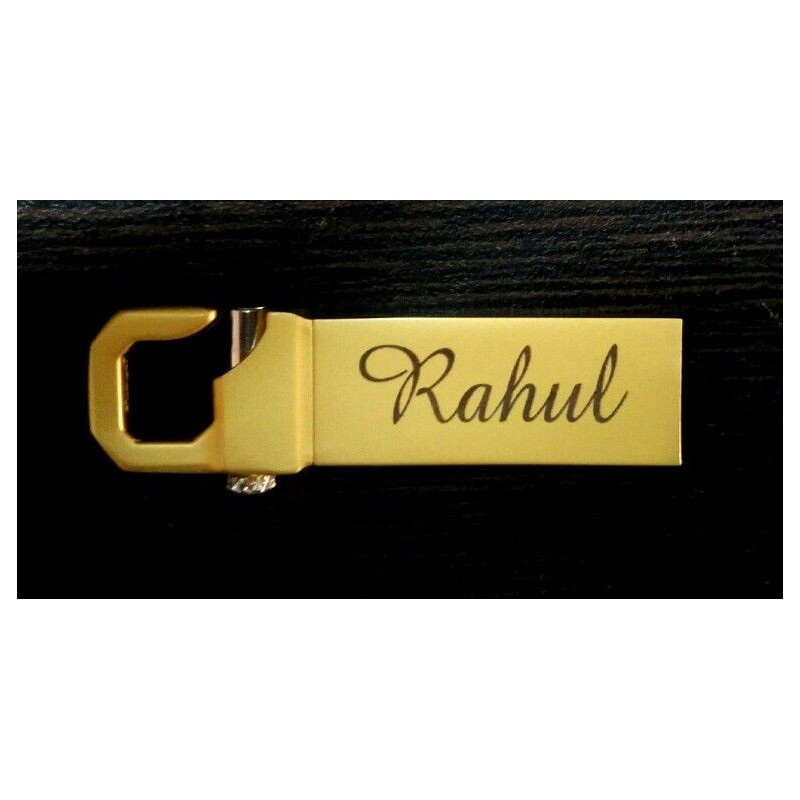 Matt Gold lock type 8Gb Customised pen drive