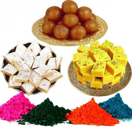 Rasgulla SoanPapdi n Katli with Gulal